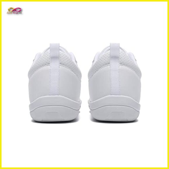 White Athletic Flats Cheerleading Dance Shoes Comfortable Training Sneakers - Picture 3 of 6